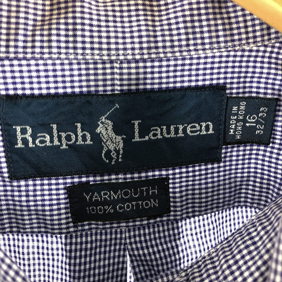 Ralph Lauren YARMOUTH Long Sleeve Button Down Check Shirt Men's XL cotton purple type Vintage Second Hand