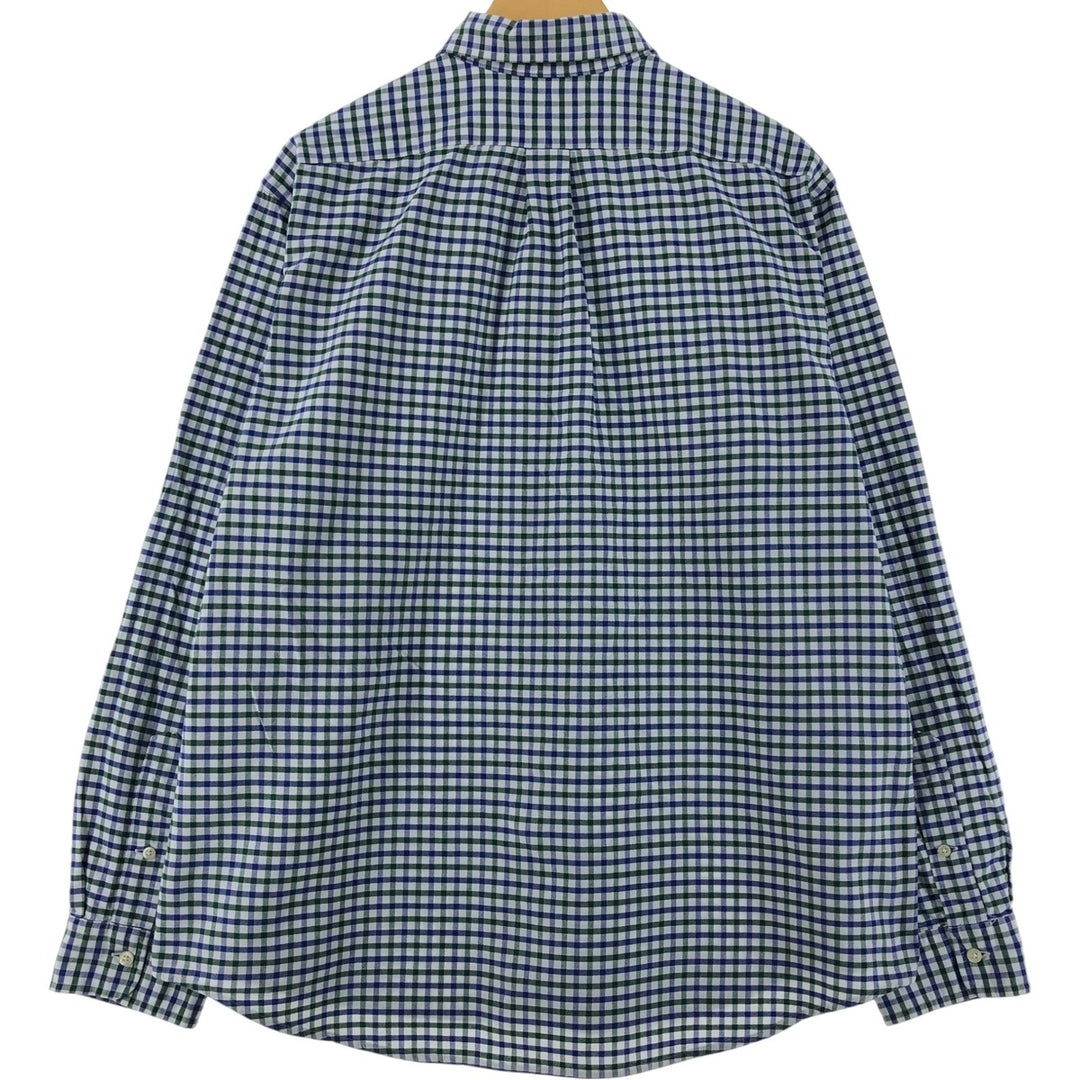 Ralph Lauren long sleeve button down check shirt, men's XL size cotton blue type Vintage Second Hand