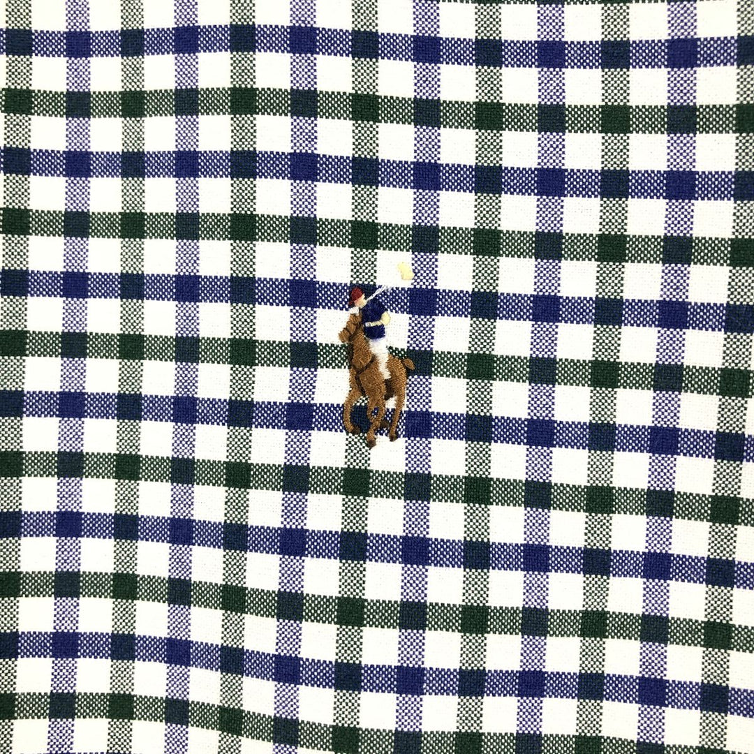 Ralph Lauren long sleeve button down check shirt, men's XL size cotton blue type Vintage Second Hand