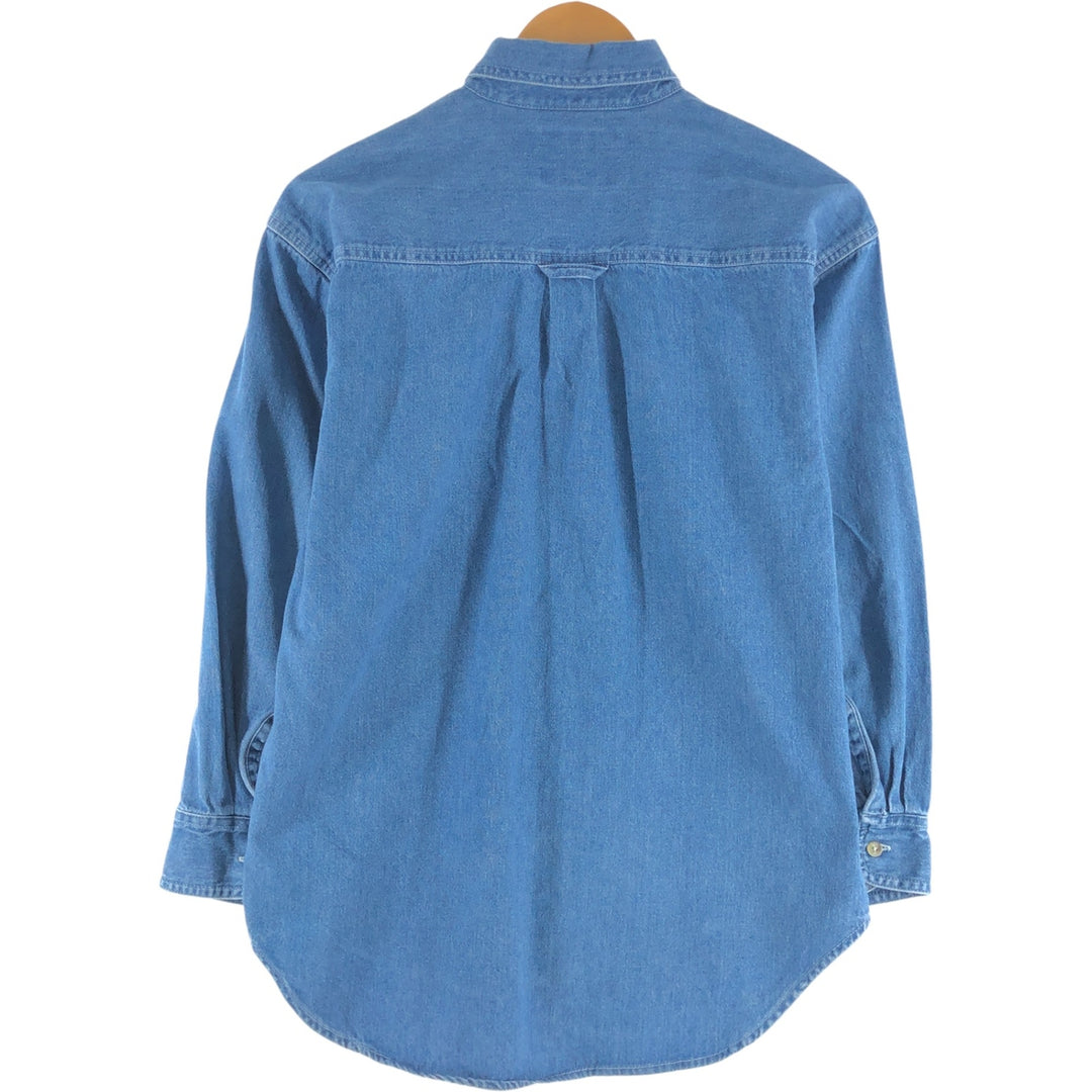 Dockers Long Sleeve Button-Down Denim Shirt, Men's Size L cotton blue type Vintage Second Hand