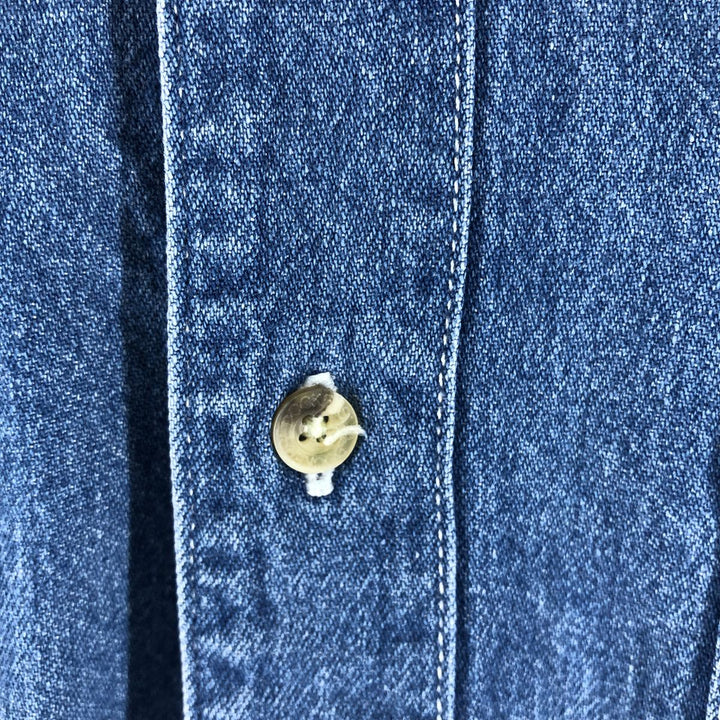 Dockers Long Sleeve Button-Down Denim Shirt, Men's Size L cotton blue type Vintage Second Hand