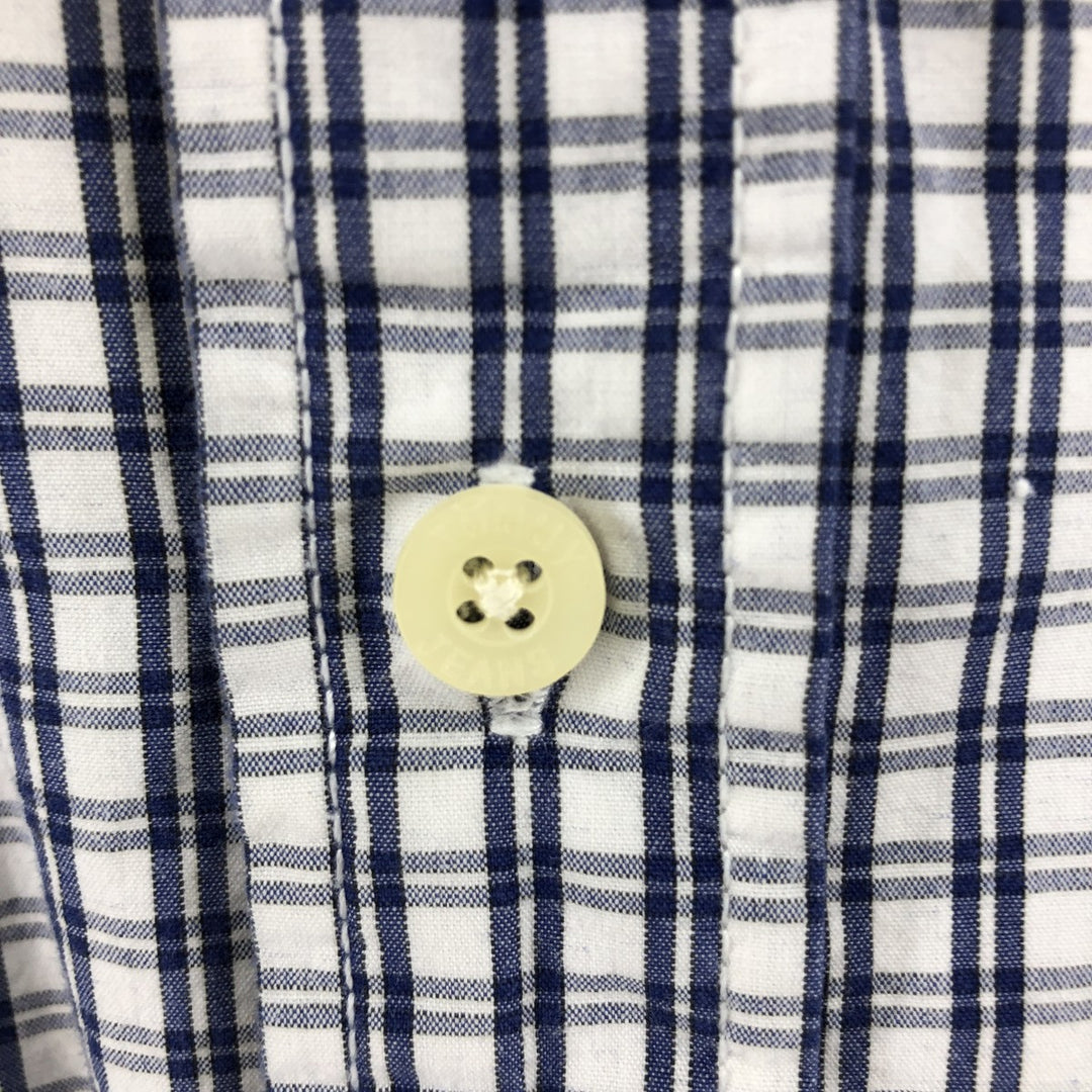 Tommy Hilfiger JEANS short sleeve cotton check shirt, men's XL size cotton blue type Vintage Second Hand