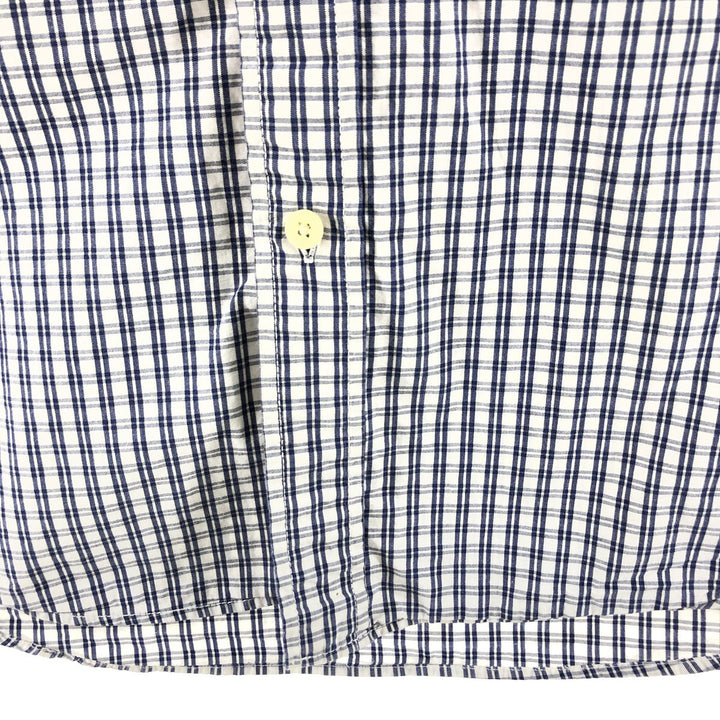 Tommy Hilfiger JEANS short sleeve cotton check shirt, men's XL size cotton blue type Vintage Second Hand