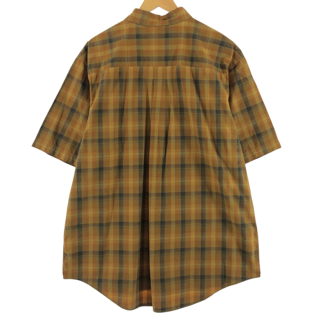 90s~00'S Timberland short sleeve button down check shirt men's XXL vintage cotton brown type Vintage Second Hand