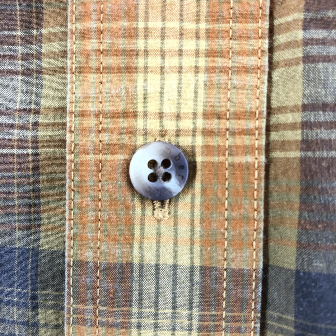 90s~00'S Timberland short sleeve button down check shirt men's XXL vintage cotton brown type Vintage Second Hand