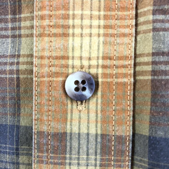 90s~00'S Timberland short sleeve button down check shirt men's XXL vintage cotton brown type Vintage Second Hand