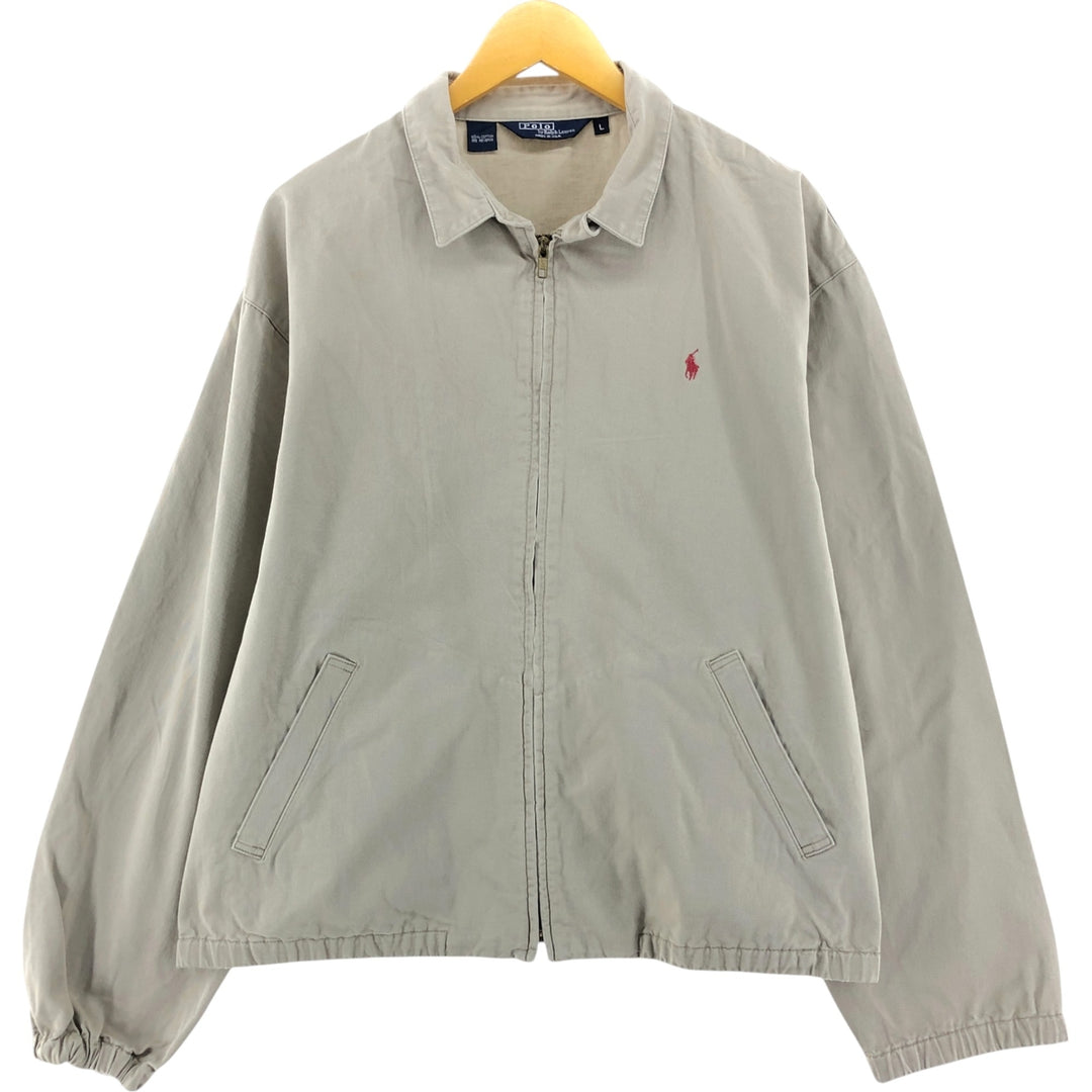 90'S Polo by Ralph Lauren swing top sports jacket, made in the USA, men's size L, vintage cotton Beige type Vintage Second Hand