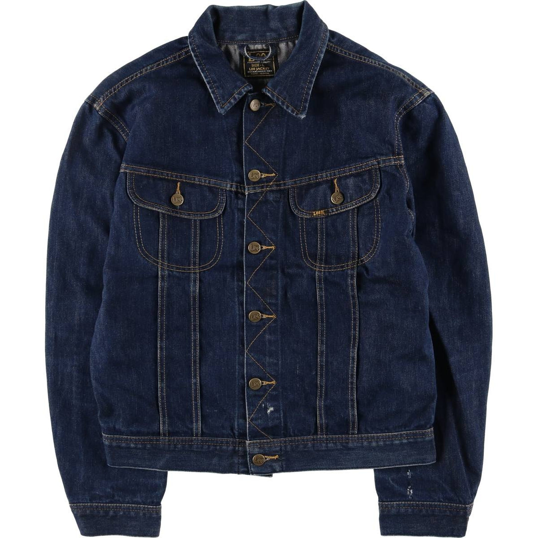 80'S Lee denim jacket, denim jacket, men's size L, vintage cotton blue type Vintage Second Hand