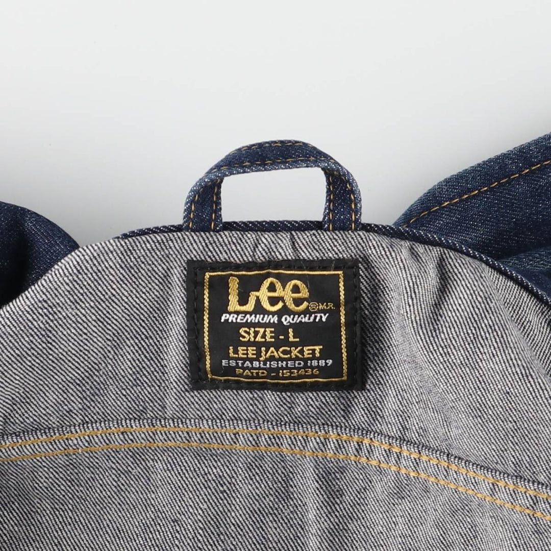 80'S Lee denim jacket, denim jacket, men's size L, vintage cotton blue type Vintage Second Hand
