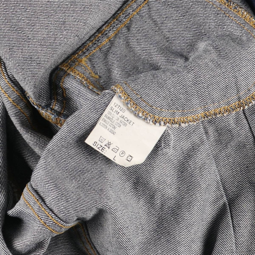 80'S Lee denim jacket, denim jacket, men's size L, vintage cotton blue type Vintage Second Hand