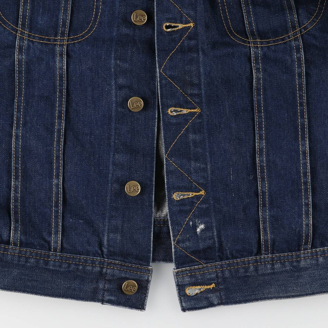 80'S Lee denim jacket, denim jacket, men's size L, vintage cotton blue type Vintage Second Hand