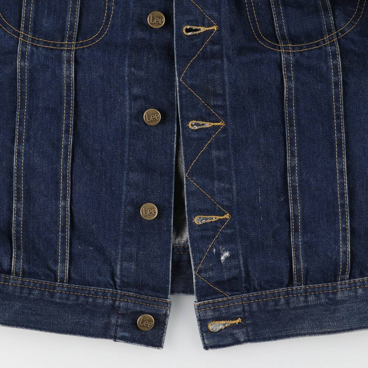 80'S Lee denim jacket, denim jacket, men's size L, vintage cotton blue type Vintage Second Hand