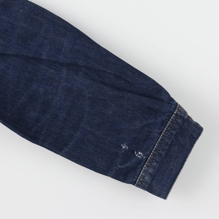 80'S Lee denim jacket, denim jacket, men's size L, vintage cotton blue type Vintage Second Hand