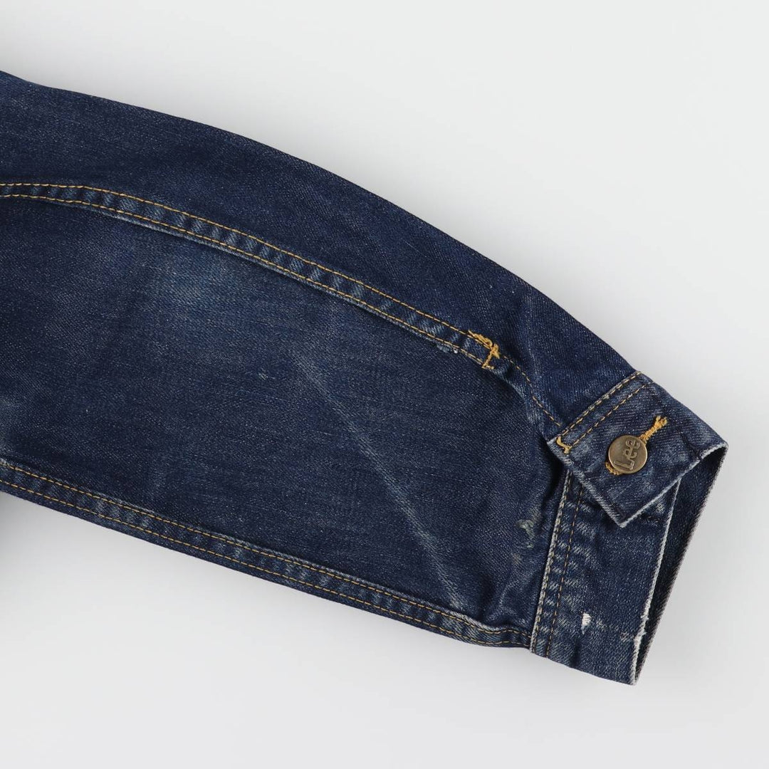 80'S Lee denim jacket, denim jacket, men's size L, vintage cotton blue type Vintage Second Hand