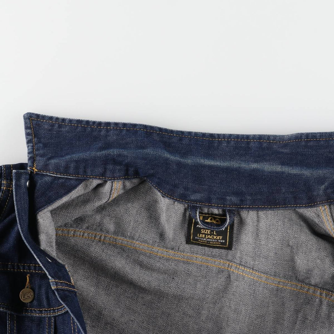 80'S Lee denim jacket, denim jacket, men's size L, vintage cotton blue type Vintage Second Hand