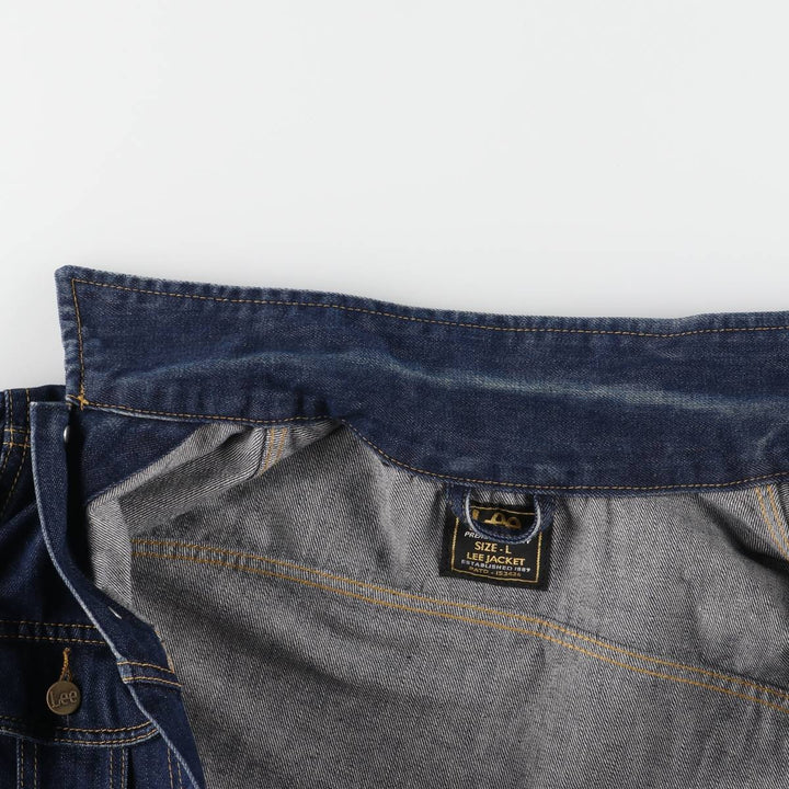 80'S Lee denim jacket, denim jacket, men's size L, vintage cotton blue type Vintage Second Hand