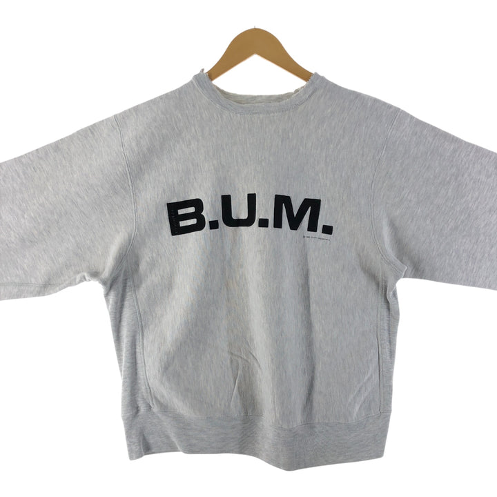 Vintage 90'S BUM print sweatshirt, men's size L unclear gray type Vintage Second Hand