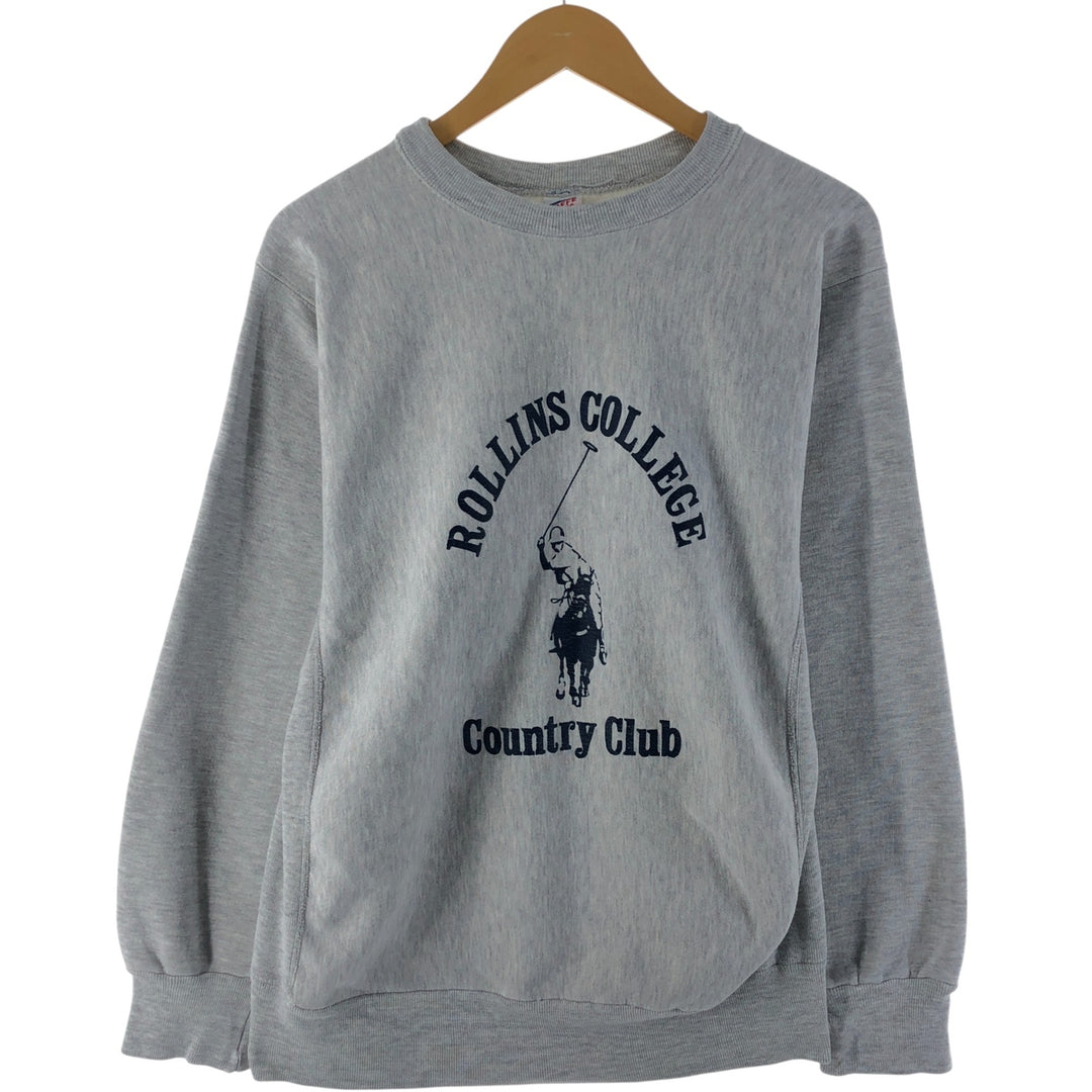 90'S Sophie SOFFE Reverse Weave Printed Sweatshirt Trainer Made in USA Men's Size L Vintage cotton gray type Vintage Second Hand