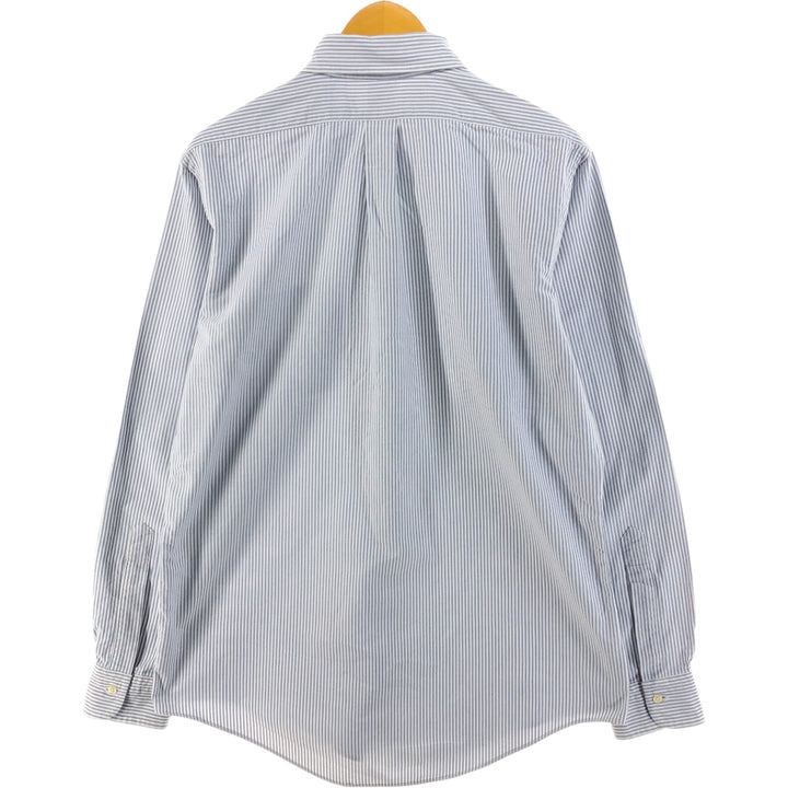Brooks Brothers Est.1818 Long Sleeve Button-Down Striped Shirt Made in USA Men's Size L Supima Cotton blue type Vintage Second Hand