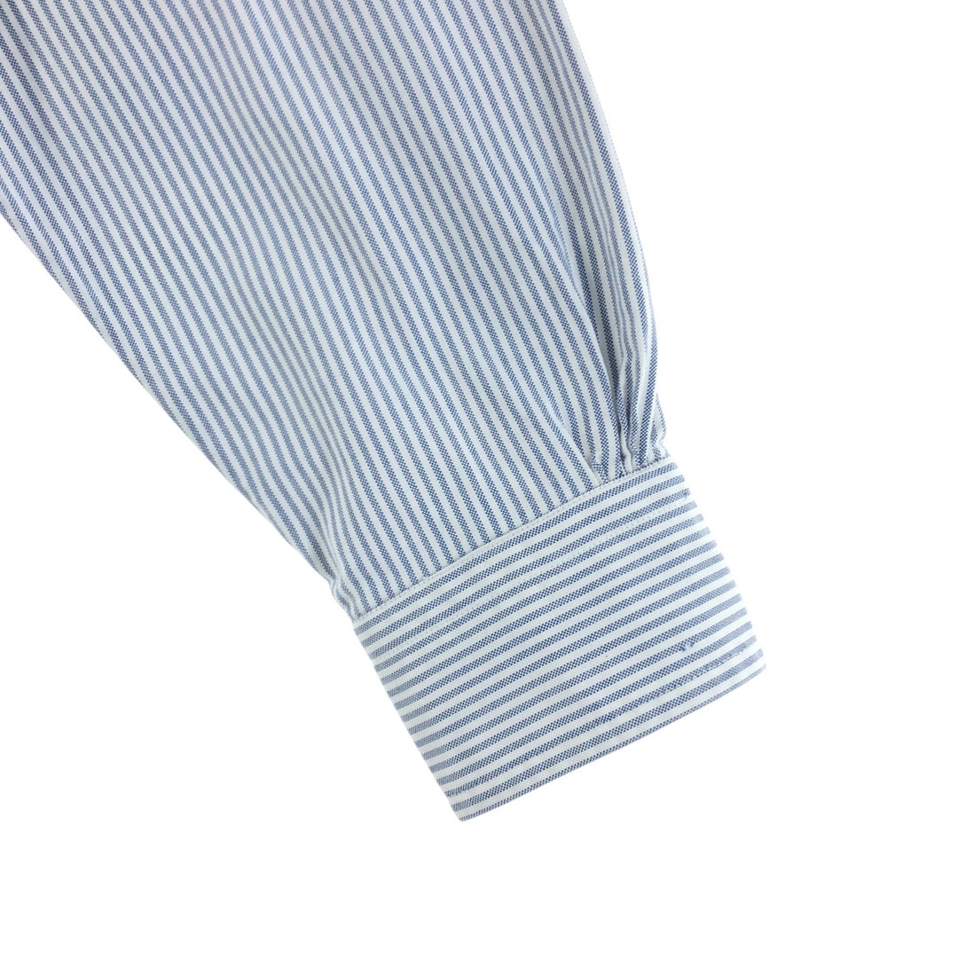 Brooks Brothers Est.1818 Long Sleeve Button-Down Striped Shirt Made in USA Men's Size L Supima Cotton blue type Vintage Second Hand