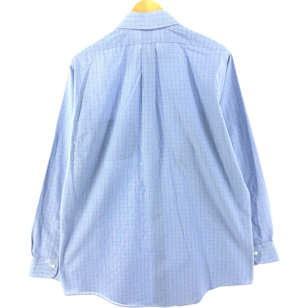 Brooks Brothers Est.1818 Long Sleeve Check Shirt, Men's M cotton blue type Vintage Second Hand
