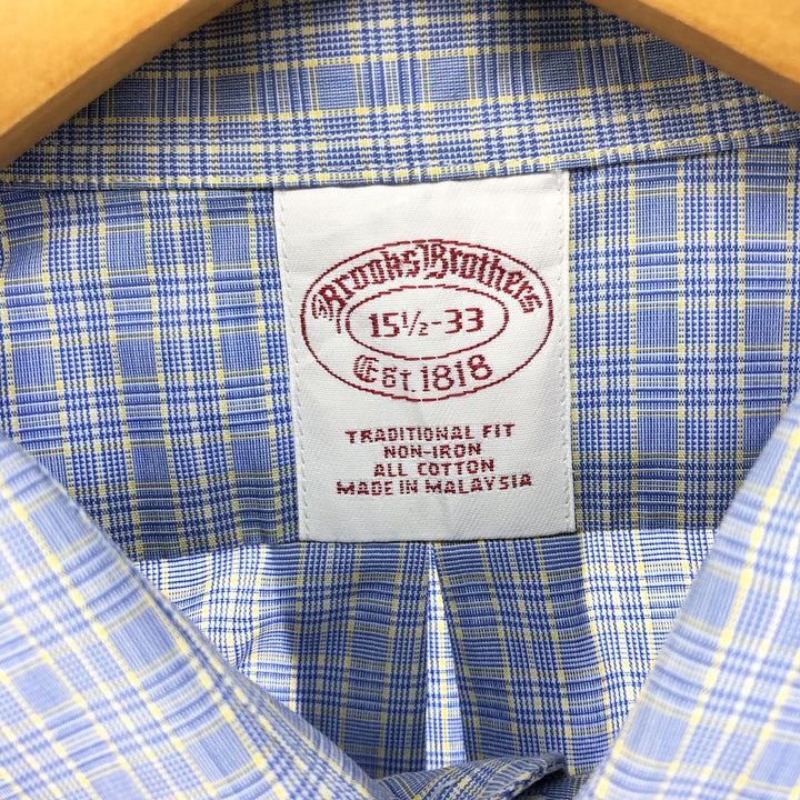 Brooks Brothers Est.1818 Long Sleeve Check Shirt, Men's M cotton blue type Vintage Second Hand
