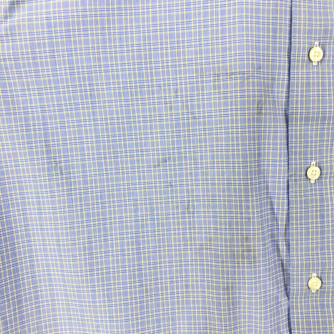 Brooks Brothers Est.1818 Long Sleeve Check Shirt, Men's M cotton blue type Vintage Second Hand