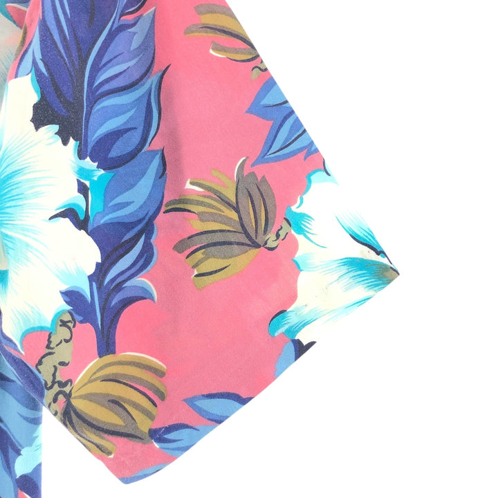 80s~90'S Reyn Spooner Diamond Head Tag All-over Botanical Pattern Rayon Hawaiian Aloha Shirt Made in Hawaii Rayon blue type Vintage Second Hand