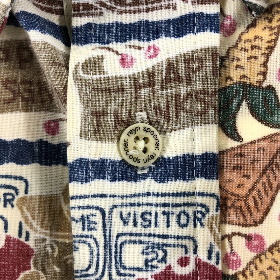 90'S Reyn Spooner Dietrich Variez Collection All-over Print Button-Down Hawaiian Aloha Shirt, Men's L Size cotton multicolor Vintage Second Hand