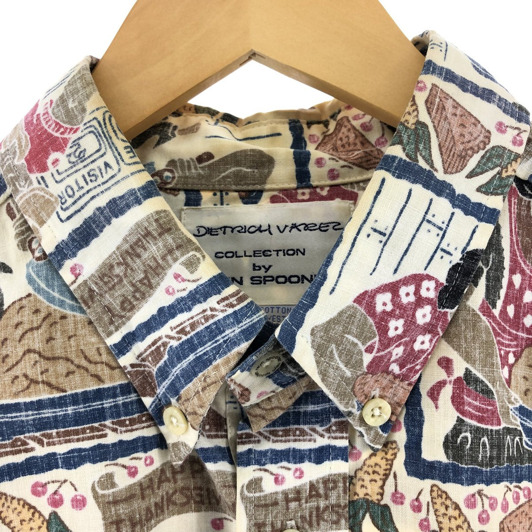 90'S Reyn Spooner Dietrich Variez Collection All-over Print Button-Down Hawaiian Aloha Shirt, Men's L Size cotton multicolor Vintage Second Hand