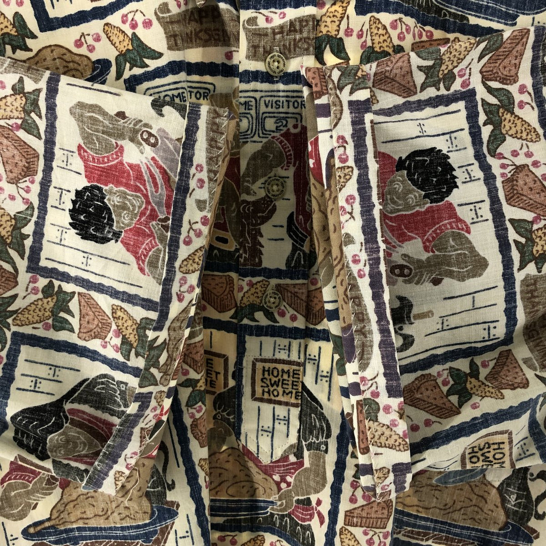 90'S Reyn Spooner Dietrich Variez Collection All-over Print Button-Down Hawaiian Aloha Shirt, Men's L Size cotton multicolor Vintage Second Hand