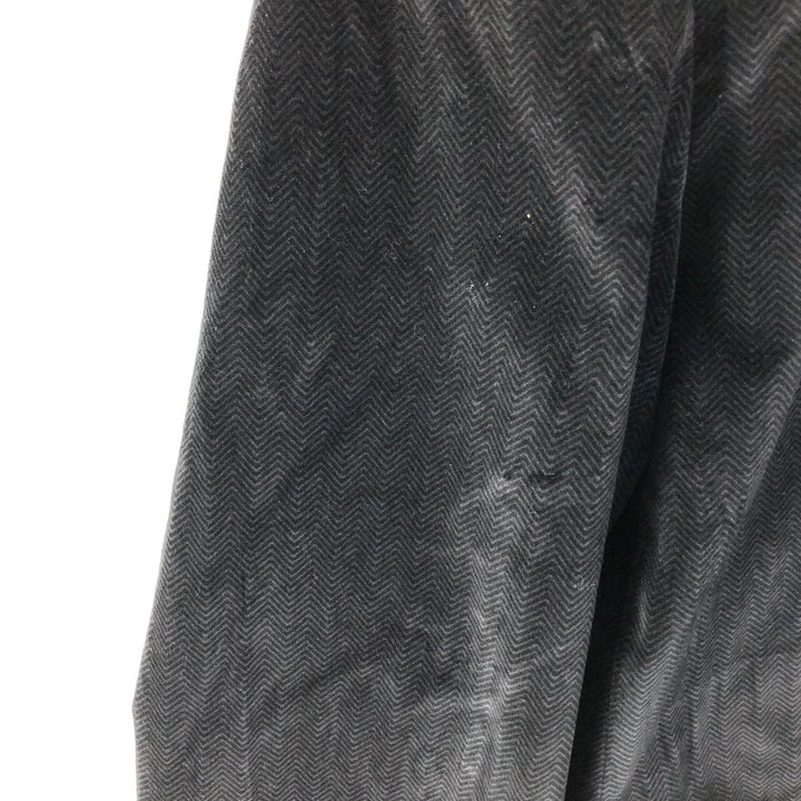 Liz Claiborne Peaked Lapel Herringbone Velour Cotton Tailored Jacket Men's L cotton black type Vintage Second Hand