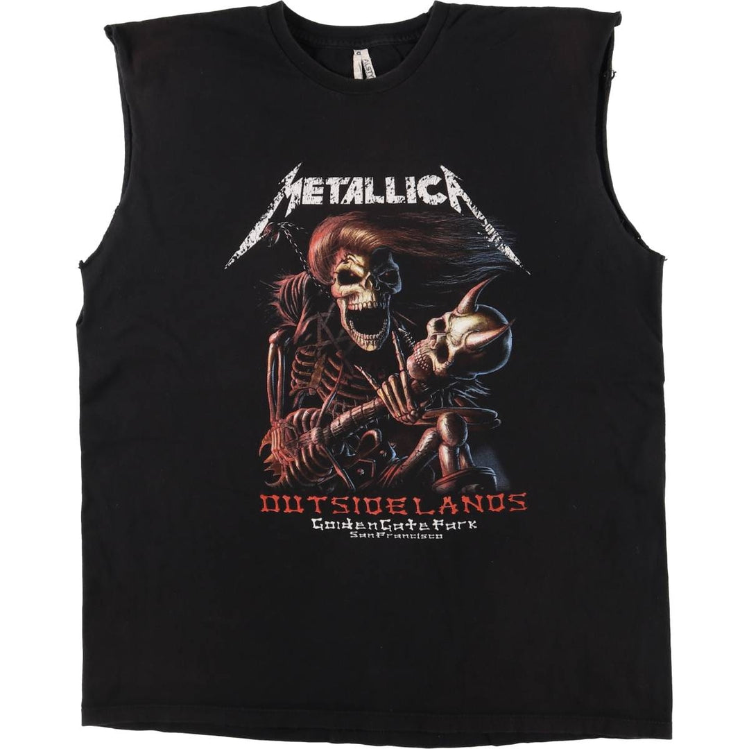 ALSTYLE APPAREL and ACTIVEWEAR METALLICA Skull Pattern Band T-shirt, Men's XL size cotton black type Vintage Second Hand