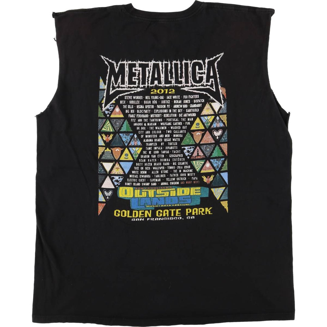 ALSTYLE APPAREL and ACTIVEWEAR METALLICA Skull Pattern Band T-shirt, Men's XL size cotton black type Vintage Second Hand