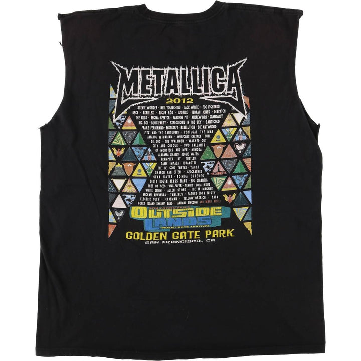 ALSTYLE APPAREL and ACTIVEWEAR METALLICA Skull Pattern Band T-shirt, Men's XL size cotton black type Vintage Second Hand