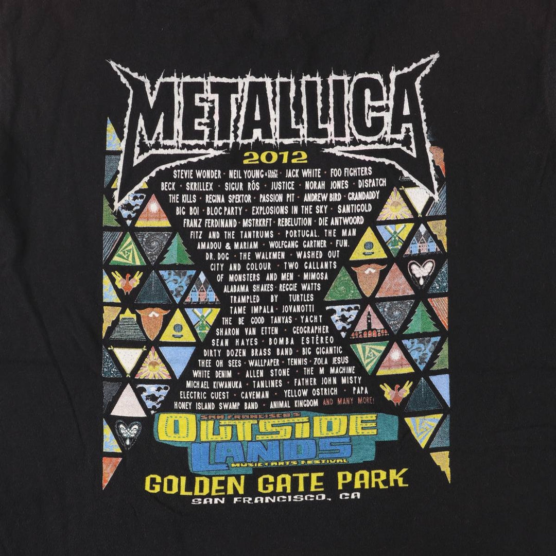 ALSTYLE APPAREL and ACTIVEWEAR METALLICA Skull Pattern Band T-shirt, Men's XL size cotton black type Vintage Second Hand