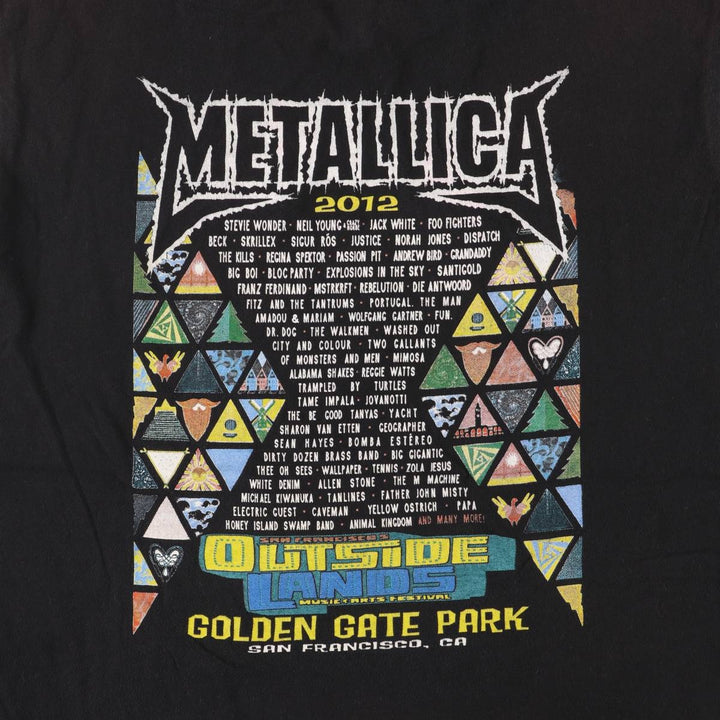 ALSTYLE APPAREL and ACTIVEWEAR METALLICA Skull Pattern Band T-shirt, Men's XL size cotton black type Vintage Second Hand