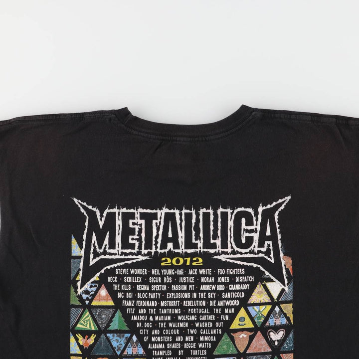ALSTYLE APPAREL and ACTIVEWEAR METALLICA Skull Pattern Band T-shirt, Men's XL size cotton black type Vintage Second Hand