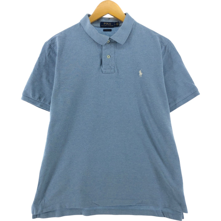 Ralph Lauren POLO RALPH LAUREN CLASSIC FIT short sleeve polo shirt for men size L cotton Blue type light blue Vintage Second Hand