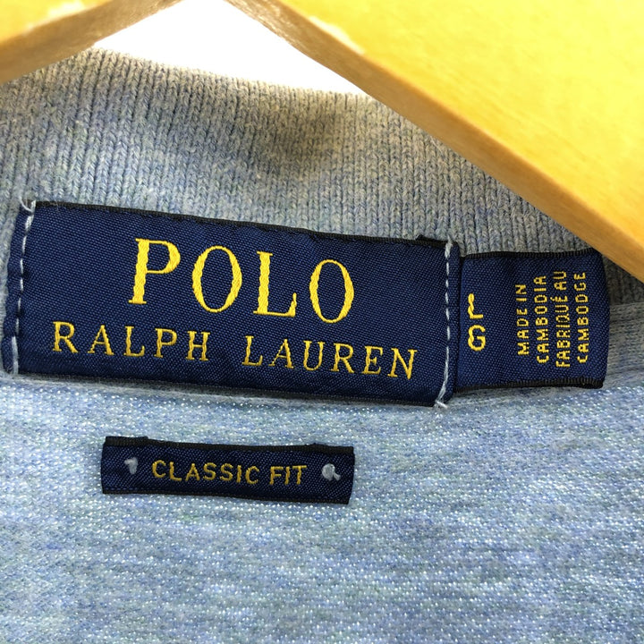Ralph Lauren POLO RALPH LAUREN CLASSIC FIT short sleeve polo shirt for men size L cotton Blue type light blue Vintage Second Hand