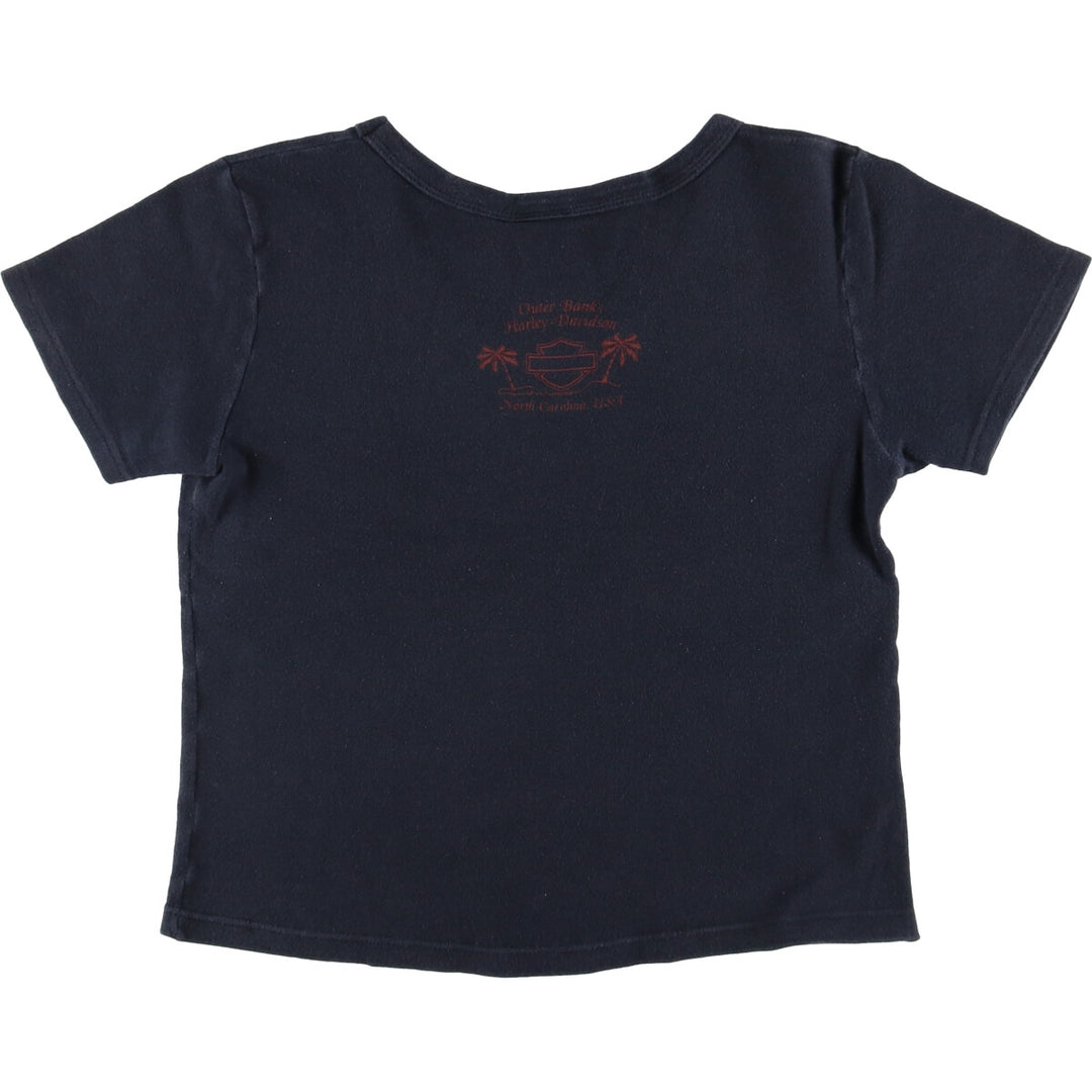 00'S Harley-Davidson Motorcycle Bike T-shirt Made in USA Women's XL cotton black type Vintage Second Hand