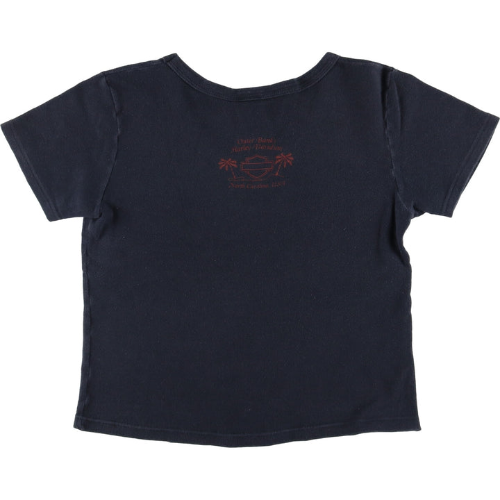 00'S Harley-Davidson Motorcycle Bike T-shirt Made in USA Women's XL cotton black type Vintage Second Hand