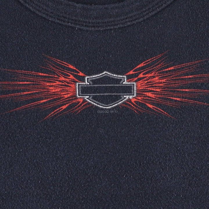 00'S Harley-Davidson Motorcycle Bike T-shirt Made in USA Women's XL cotton black type Vintage Second Hand