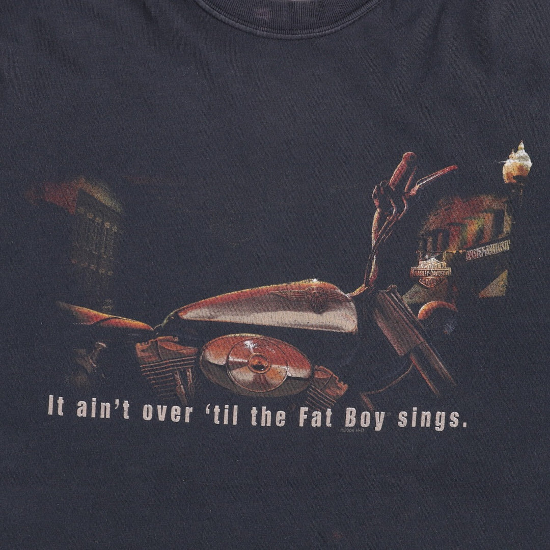 00'S Harley-Davidson Motorcycle Bike T-shirt Made in USA Men's XL cotton black type Vintage Second Hand