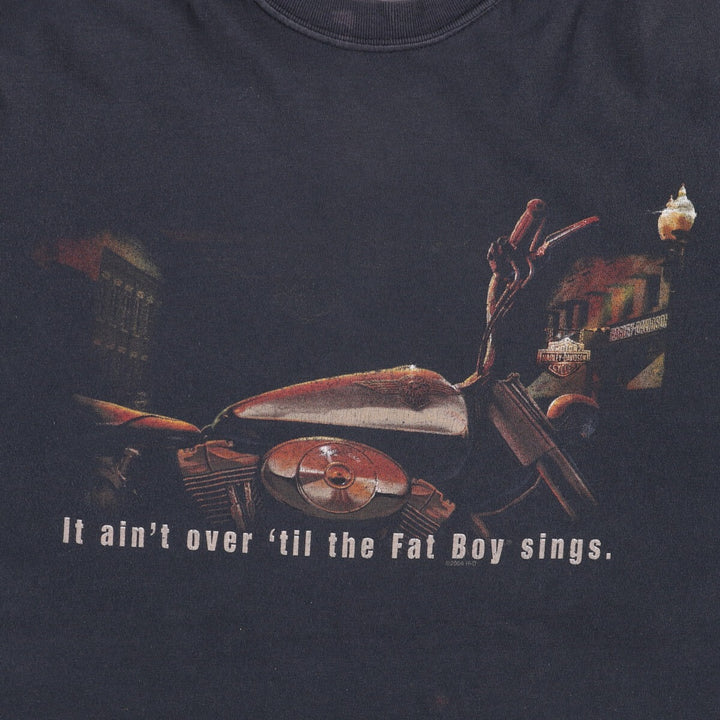 00'S Harley-Davidson Motorcycle Bike T-shirt Made in USA Men's XL cotton black type Vintage Second Hand