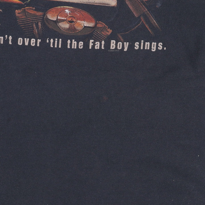 00'S Harley-Davidson Motorcycle Bike T-shirt Made in USA Men's XL cotton black type Vintage Second Hand