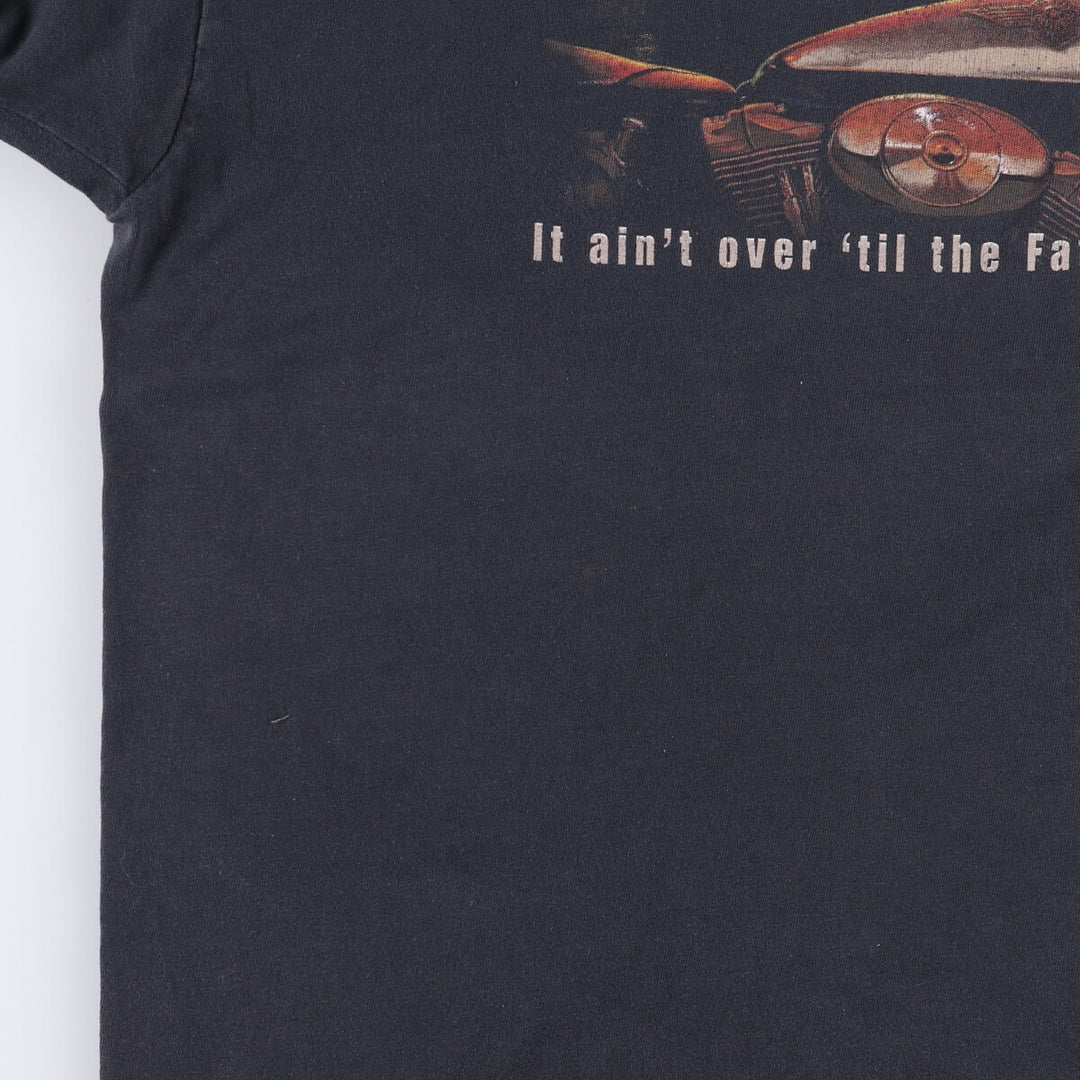 00'S Harley-Davidson Motorcycle Bike T-shirt Made in USA Men's XL cotton black type Vintage Second Hand