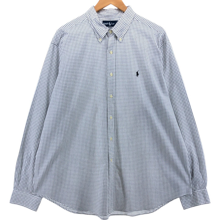 Ralph Lauren Classic Fit Long Sleeve Button Down Check Shirt Men's XXL cotton white type Vintage Second Hand