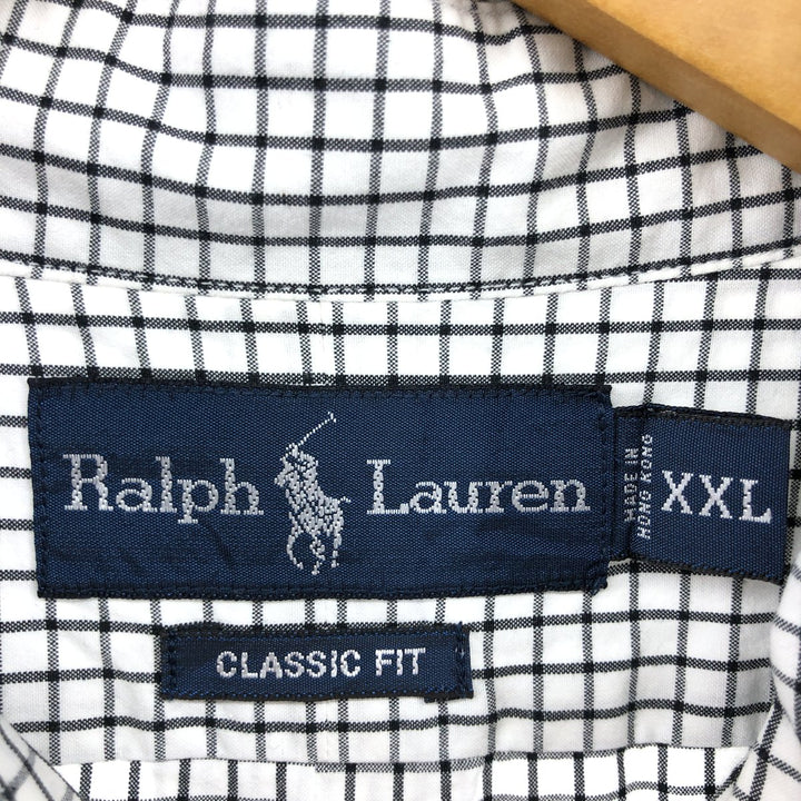 Ralph Lauren Classic Fit Long Sleeve Button Down Check Shirt Men's XXL cotton white type Vintage Second Hand