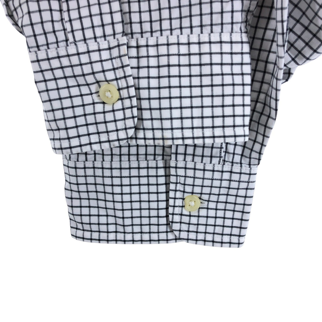 Ralph Lauren Classic Fit Long Sleeve Button Down Check Shirt Men's XXL cotton white type Vintage Second Hand